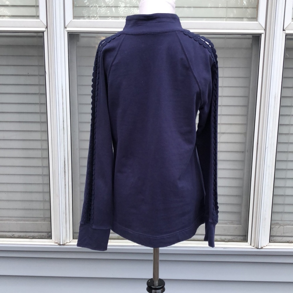 Lilly Pulitzer Navy Blue 1/2 Zip Vented Sleeves Barrel Pocket Pullover size M - Picture 8 of 10